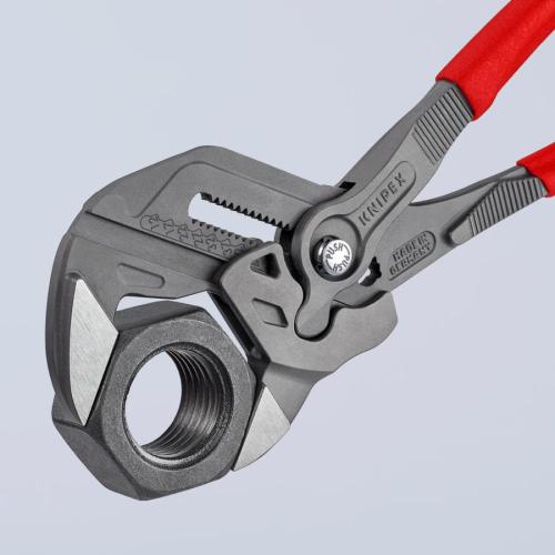 Knipex Pliers Wrench Plastic Coated Grey Atramentized 300mm 86 01 300